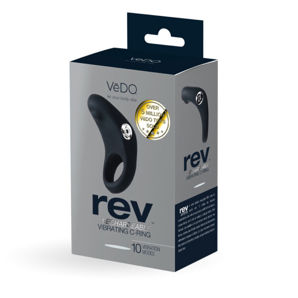 850052871031 Vedo Rev Rechargeable Vibrating C-Ring Black