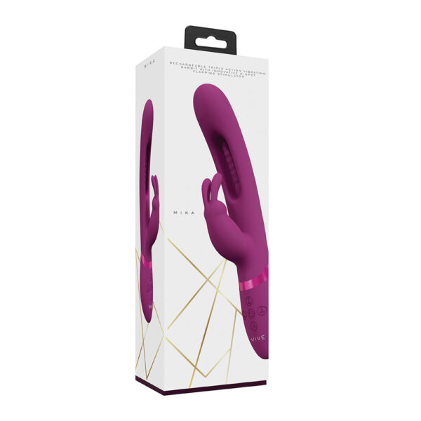 8714273051844 Vive Mika Triple Rabbit With G-Spot Flapping Pink