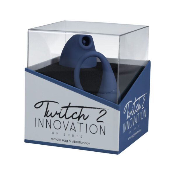 8714273051929 Twitch 2 Rechargeable Suction & Flapping Vibrator With Remote Control Vibrating Egg Blue/Grey