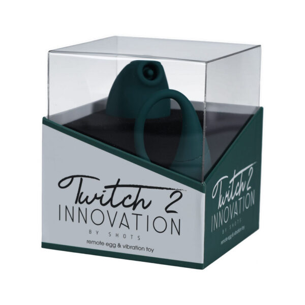 8714273051943 Twitch 2 Rechargeable Suction & Flapping Vibrator With Remote Control Vibrating Egg Forest Green