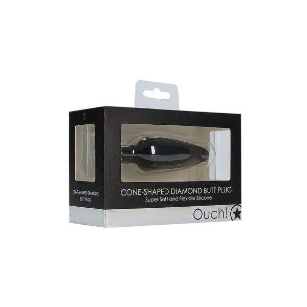 8714273492173 Cone-Shaped Diamond Butt Plug Black