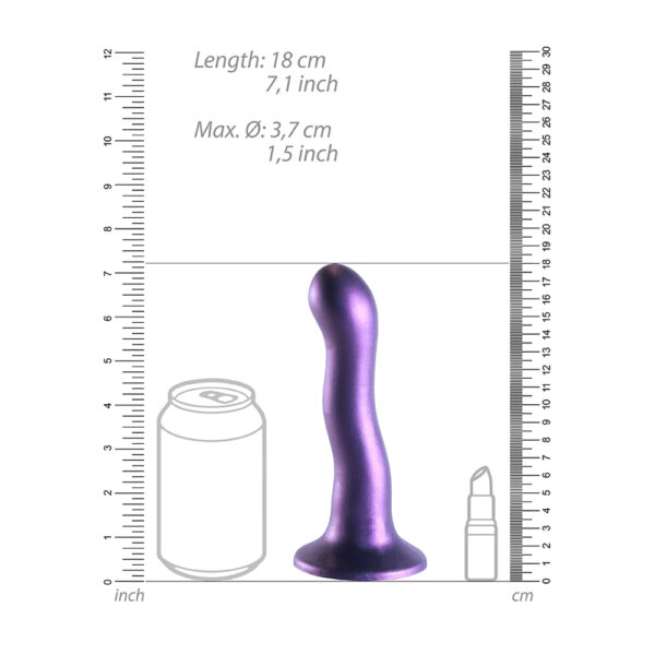 8714273493422 3 Ultra Soft Silicone Curvy G-Spot Dildo 7" Metallic Purple