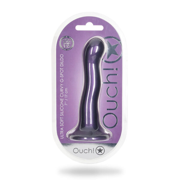 8714273493422 Ultra Soft Silicone Curvy G-Spot Dildo 7" Metallic Purple