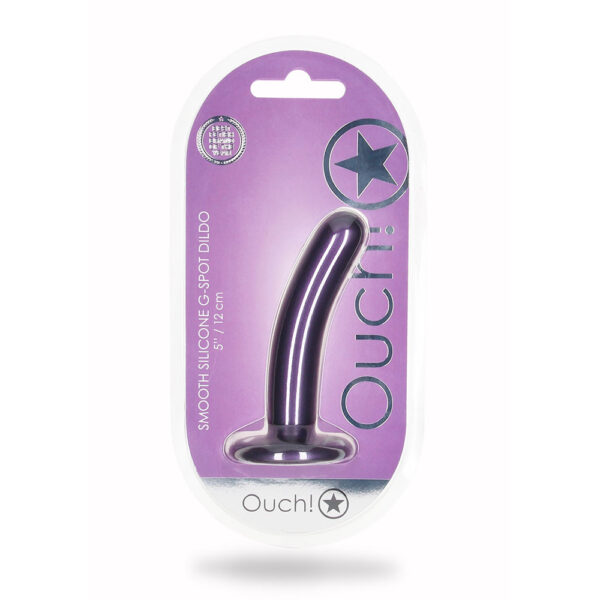 8714273493705 Smooth Silicone G-Spot Dildo 5" Metallic Purple