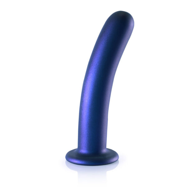 8714273494337 2 Smooth Silicone G-Spot Dildo 7" Metallic Blue