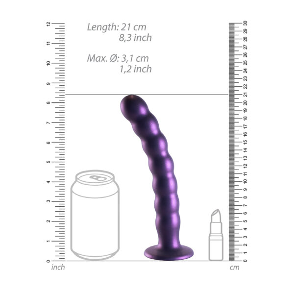 8714273495105 3 Beaded Silicone G-Spot Dildo 8" Metallic Purple
