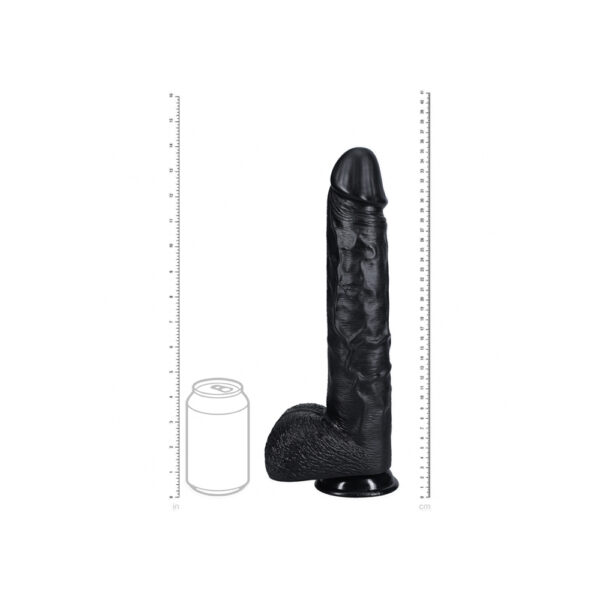 8714273505033 3 Realrock Extra Long Realistic Dildo With Balls 14" Black