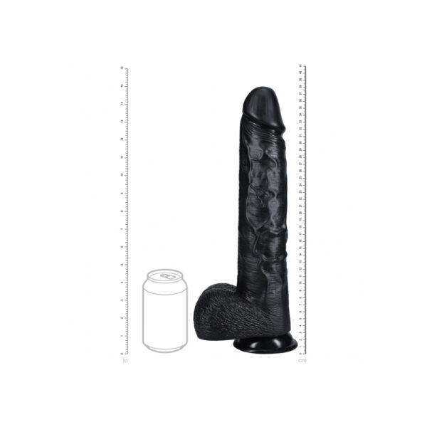 8714273505064 3 Realrock Extra Long Realistic Dildo With Balls 15" Black