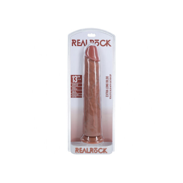 8714273505118 Realrock Extra Long Realistic Dildo No Balls 13" Tan