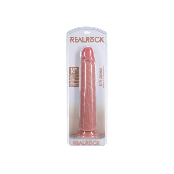 8714273505132 Realrock Extra Long Realistic Dildo No Balls 14" Flesh