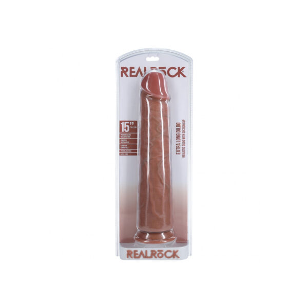 8714273505170 Realrock Extra Long Realistic Dildo No Balls 15" Tan