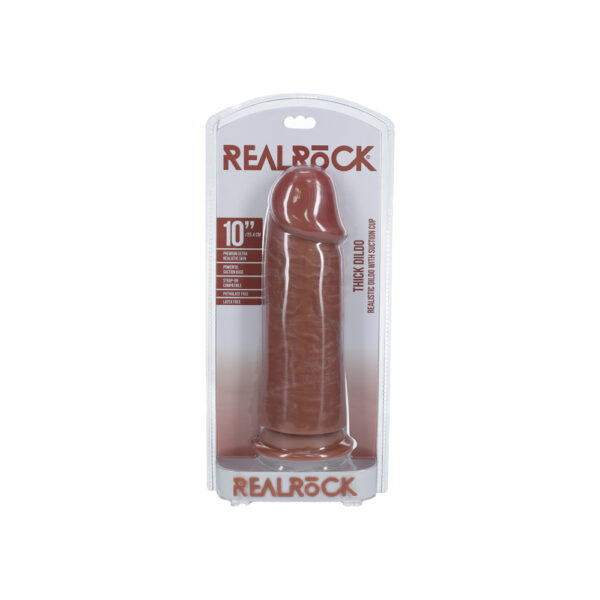8714273505354 Realrock Extra Thick Realistic Dildo No Balls 10" Tan
