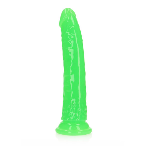 8714273519986 Realrock Glow In The Dark Slim Dildo 8'' Neon Green