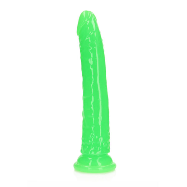 8714273520067 Realrock Glow In The Dark Slim Dildo 10'' Neon Green