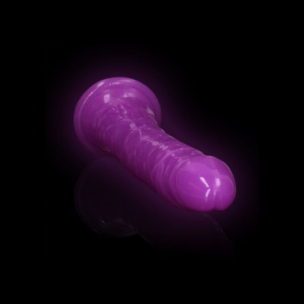 8714273520128 2 Realrock Glow In The Dark Slim Dildo 11'' Neon Purple