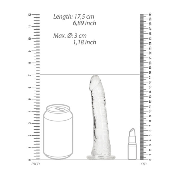 8714273520173 3 Realrock Crystal Clear Slim Dildo 6'' Transparent