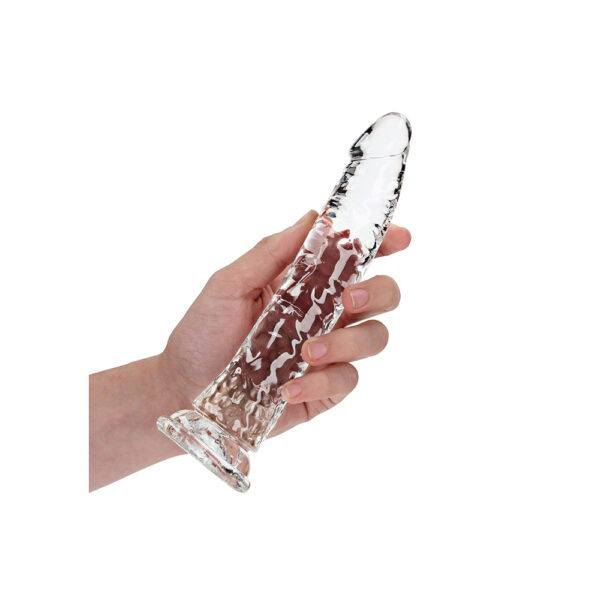 8714273520197 2 Realrock Crystal Clear Slim Dildo 8'' Transparent