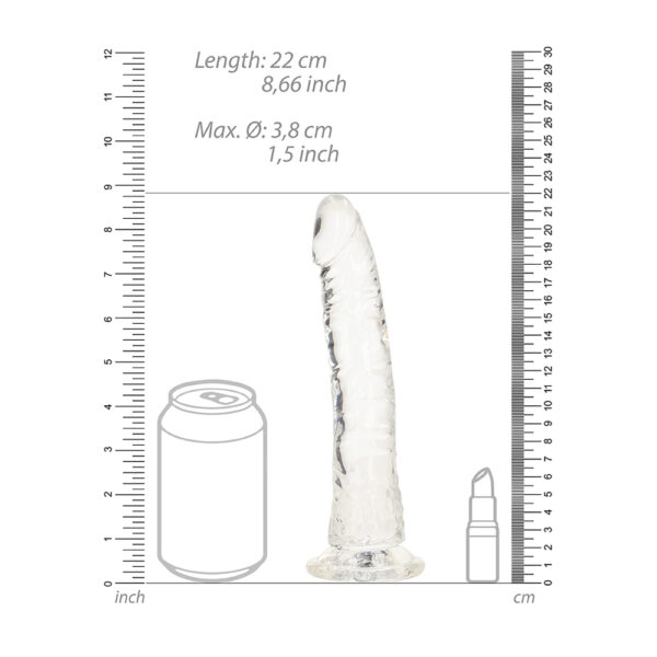 8714273520197 3 Realrock Crystal Clear Slim Dildo 8'' Transparent