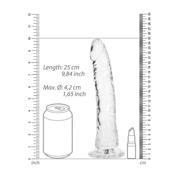 8714273520203 3 Realrock Crystal Clear Slim Dildo 9'' Transparent