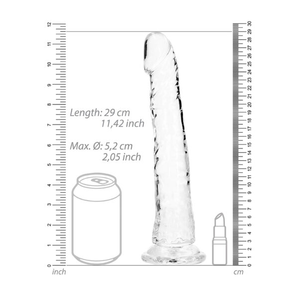 8714273520210 3 Realrock Crystal Clear Slim Dildo 10'' Transparent