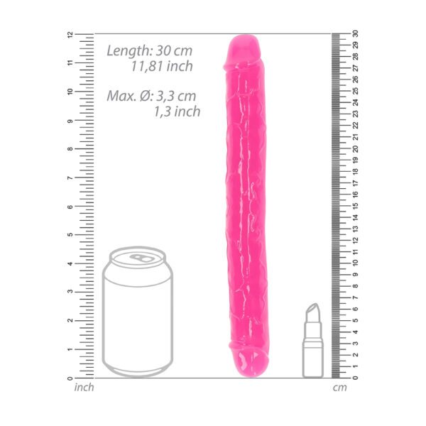 8714273520258 3 Realrock Glow In The Dark Double Dong 12'' Neon Pink