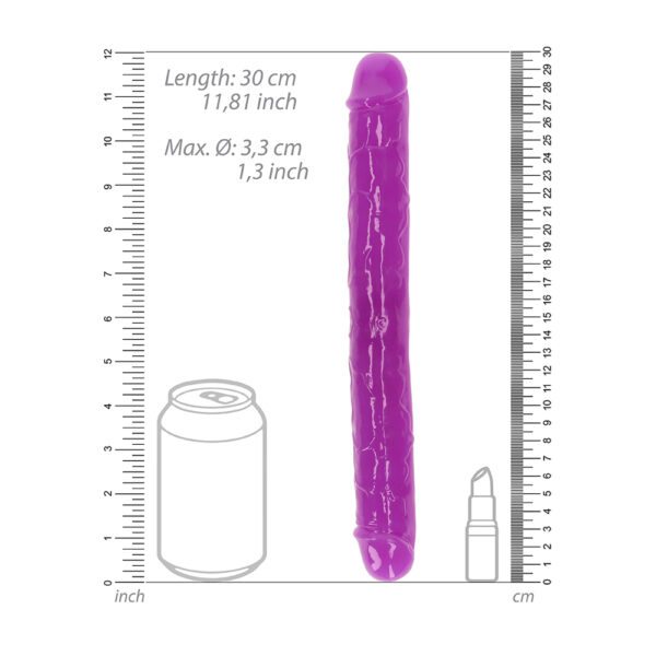 8714273520265 3 Realrock Glow In The Dark Double Dong 12'' Neon Purple