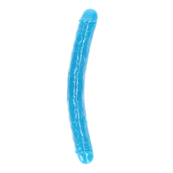 8714273520272 Realrock Glow In The Dark Double Dong 15'' Neon Blue