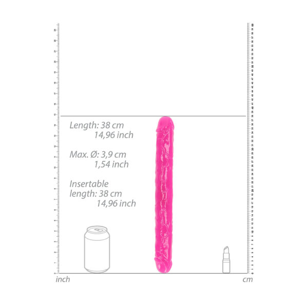 Realrock Glow In The Dark Double Dong 15'' Neon Pink - Image 3