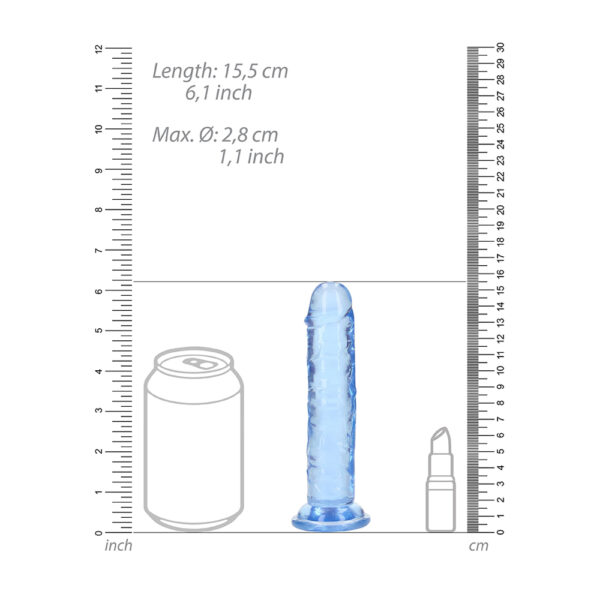 8714273520319 3 Realrock Crystal Clear Straight Realistic Dildo With Suction Cup 6'' Blue