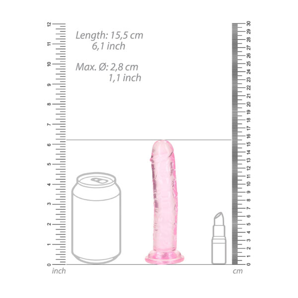 8714273520326 3 Realrock Crystal Clear Straight Realistic Dildo With Suction Cup 6'' Pink