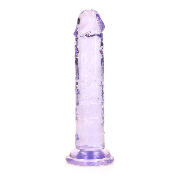 8714273520333 Realrock Crystal Clear Straight Realistic Dildo With Suction Cup 6'' Purple