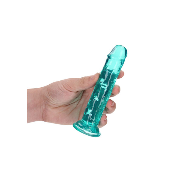 8714273520340 2 Realrock Crystal Clear Straight Realistic Dildo With Suction Cup 6'' Turquoise