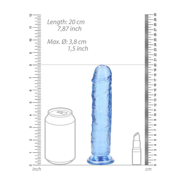 8714273520401 3 Realrock Crystal Clear Straight Realistic Dildo With Suction Cup 7'' Blue