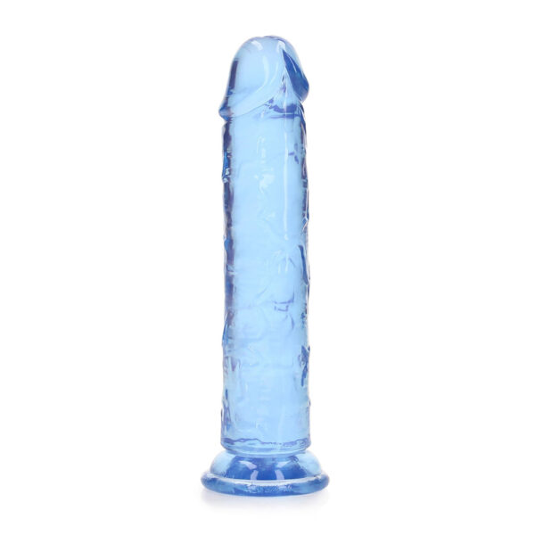 8714273520401 Realrock Crystal Clear Straight Realistic Dildo With Suction Cup 7'' Blue