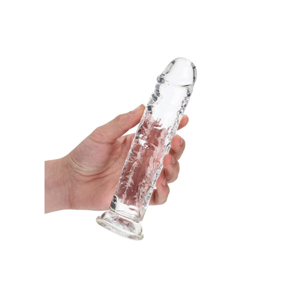 8714273520449 2 Realrock Crystal Clear Straight Realistic Dildo With Suction Cup 7'' Transparent