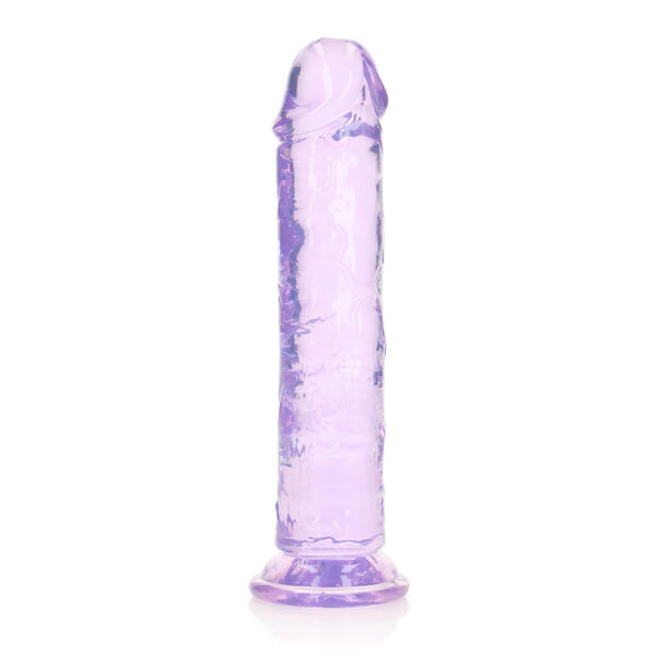 8714273520470 Realrock Crystal Clear Straight Realistic Dildo With Suction Cup 8'' Purple