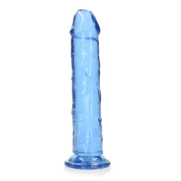 8714273520500 Realrock Crystal Clear Straight Realistic Dildo With Suction Cup 9'' Blue