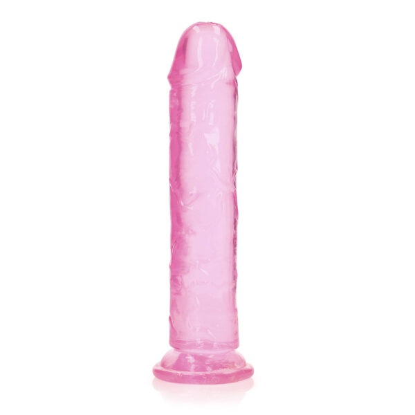 8714273520517 Realrock Crystal Clear Straight Realistic Dildo With Suction Cup 9'' Pink