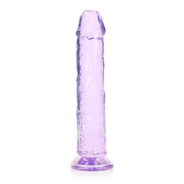 8714273520524 Realrock Crystal Clear Straight Realistic Dildo With Suction Cup 9'' Purple