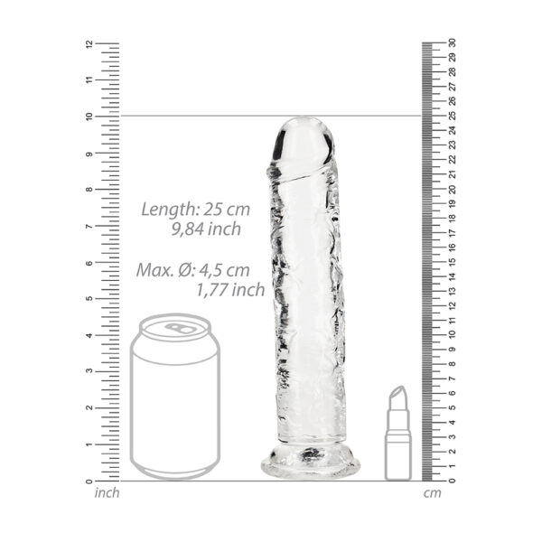 8714273520548 3 Realrock Crystal Clear Straight Realistic Dildo With Suction Cup 9'' Transparent