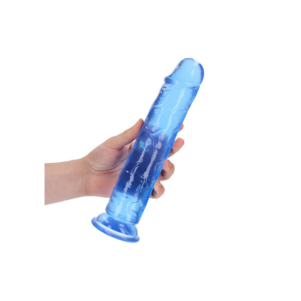 8714273520555 2 Realrock Crystal Clear Straight Realistic Dildo With Suction Cup 10'' Blue