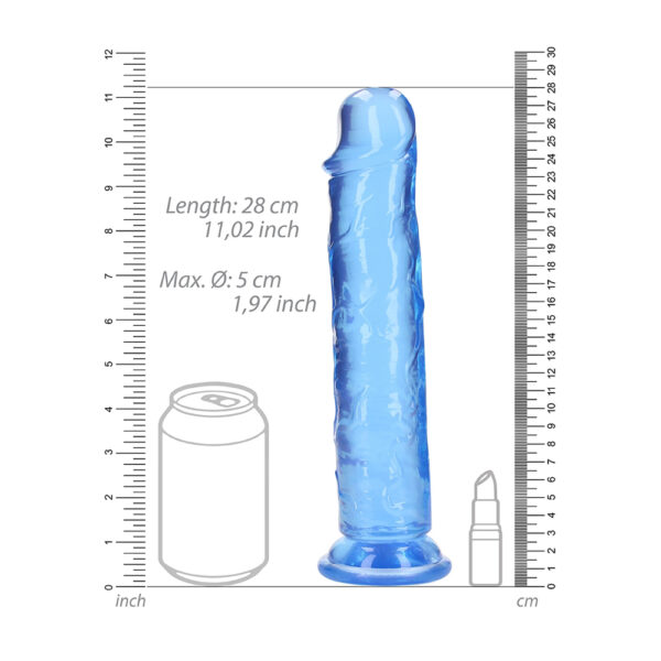 8714273520555 3 Realrock Crystal Clear Straight Realistic Dildo With Suction Cup 10'' Blue