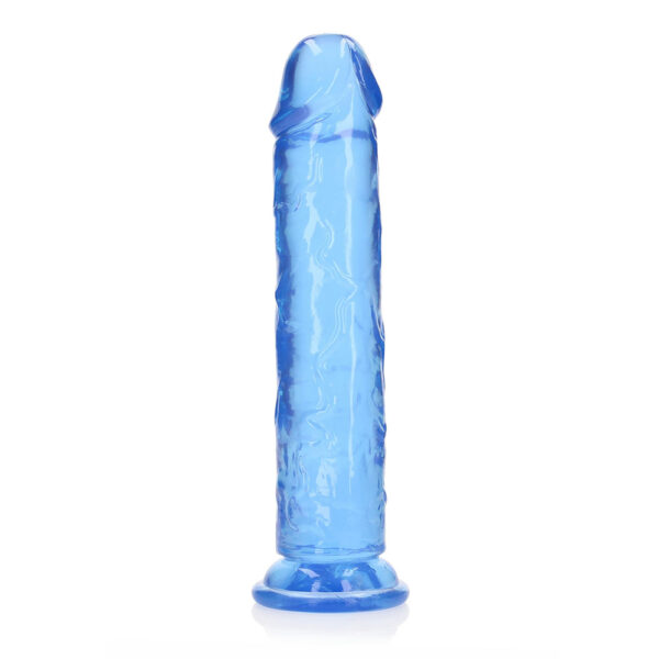 8714273520555 Realrock Crystal Clear Straight Realistic Dildo With Suction Cup 10'' Blue