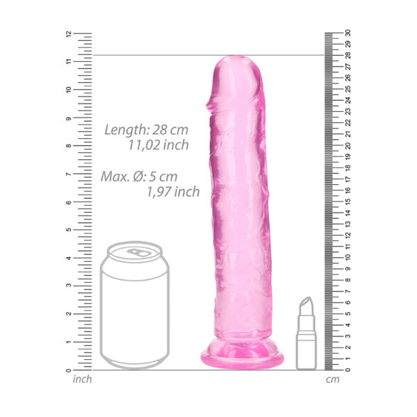 8714273520562 3 Realrock Crystal Clear Straight Realistic Dildo With Suction Cup 10'' Pink