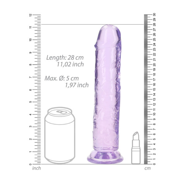 8714273520579 3 Realrock Crystal Clear Straight Realistic Dildo With Suction Cup 10'' Purple