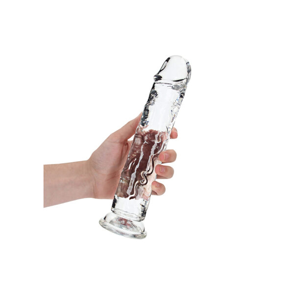 8714273520593 2 Realrock Crystal Clear Straight Realistic Dildo With Suction Cup 10'' Transparent