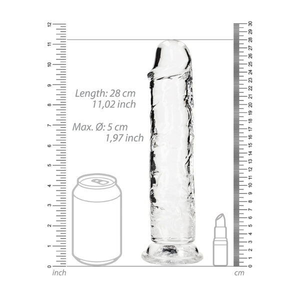 8714273520593 3 Realrock Crystal Clear Straight Realistic Dildo With Suction Cup 10'' Transparent