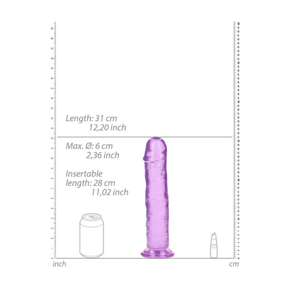 8714273520623 3 Realrock Crystal Clear Straight Realistic Dildo With Suction Cup 11'' Purple