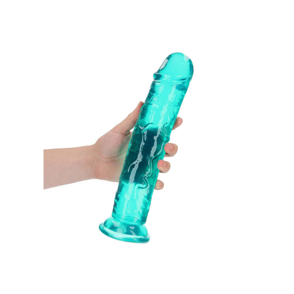 8714273520630 2 Realrock Crystal Clear Straight Realistic Dildo With Suction Cup 11'' Turquoise