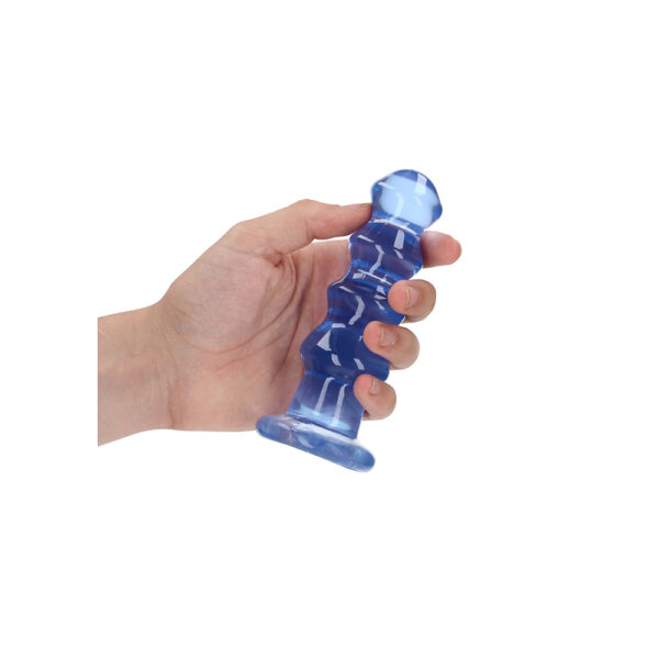 8714273520654 2 Realrock Crystal Clear Curvy Dildo Or Butt Plug 5.5'' Blue